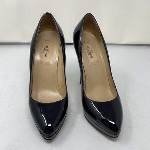 Valentino Black Platform Patent Leather Heel