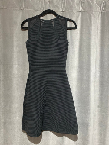 Yigal Azrouel Black Sleeveless Fit and Flare Textured Dress