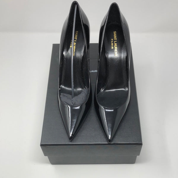 YSL Black Patent Leather Pointed Toe Heel 'Vernice Chiffon'