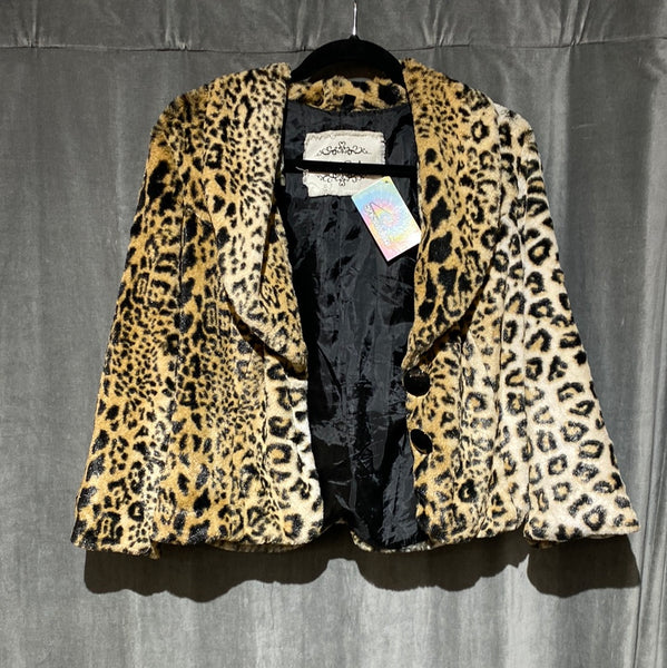 Faux Fur Leopard Croppped Jacket
