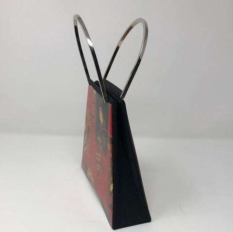 Vintage: Angela Frascone Silk and Resin Metal top Handle Bag