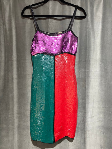 Vintage: Philippe Albert Sequin Color Block Mini Dress