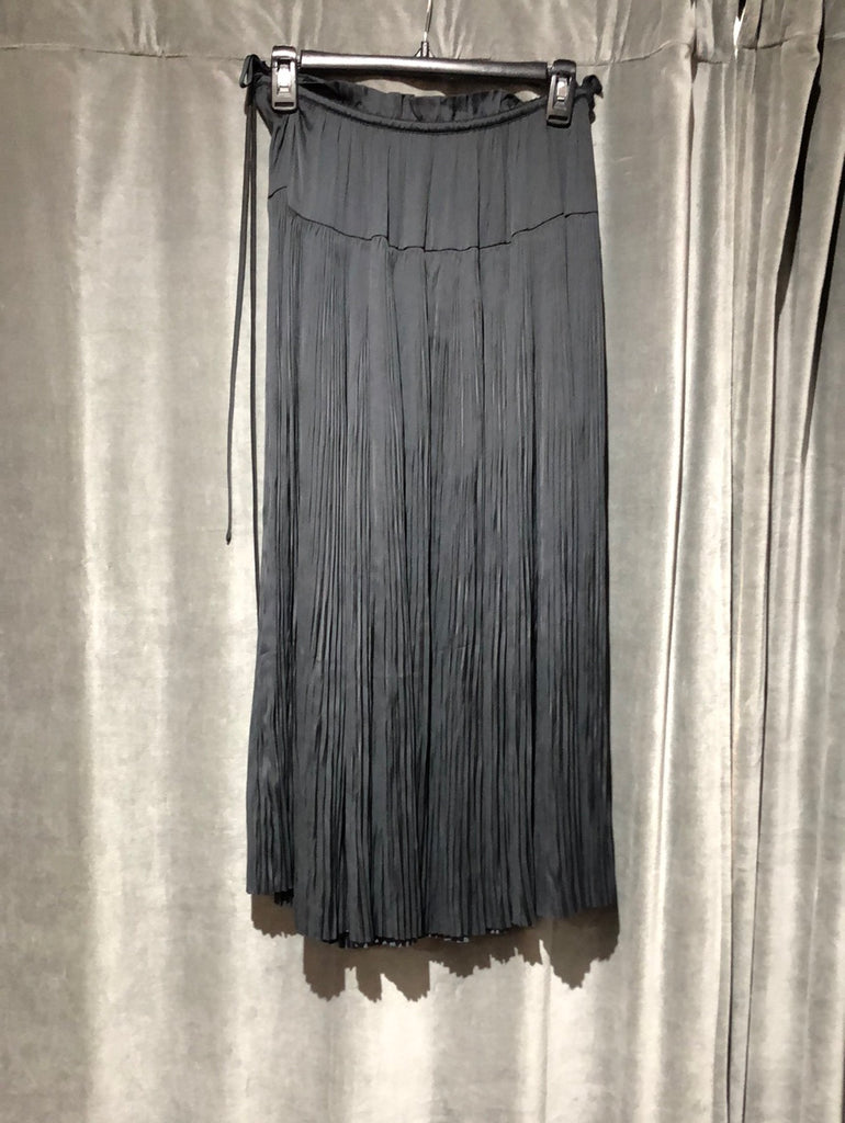 Ulla Johnson Black Elastic Waist Full Silk Midi Skirt