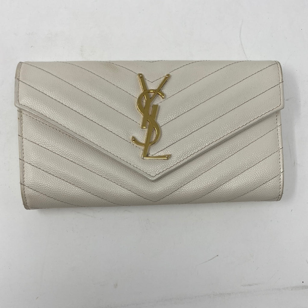 YSL Ivory Cassandre Large Flap Wallet