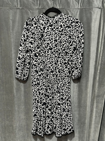Zadig & Voltaire Black and White Heart Print Flair Bottom Dress
