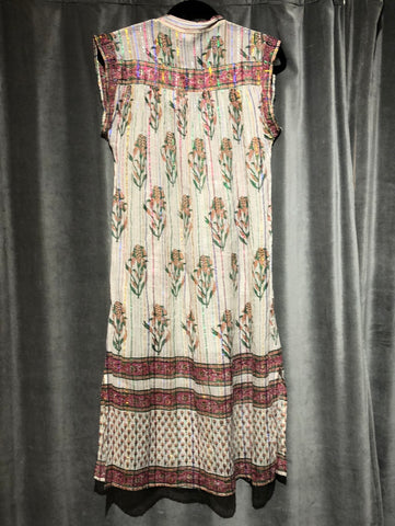Joshi Cap Sleeve Sheer Floral Sparkle Coverup