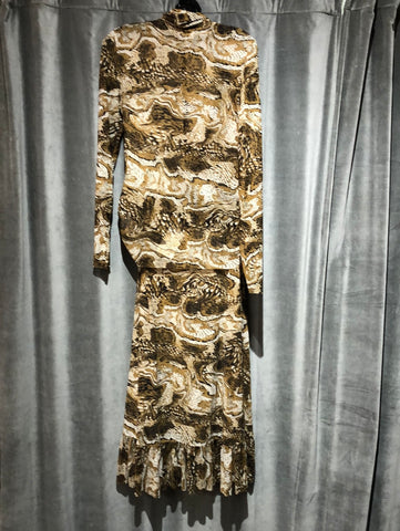 GANNI snakeskin earthy sheer print matching set