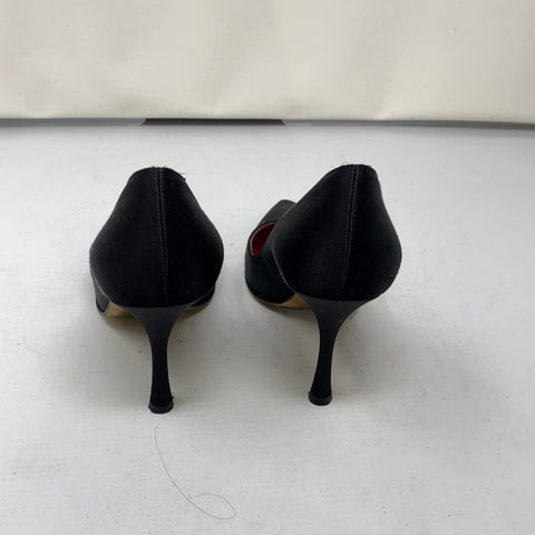 Christin Lacroix Black Satin Pointed Heel