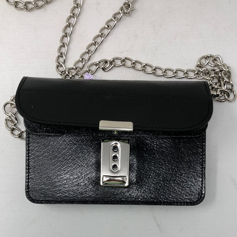 Comme Des Garcons Black Accordian Leather Crossbody Bag