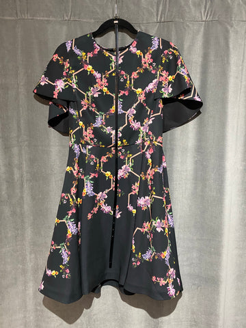 Ted Baker Short Sleeve Floral Fit Flare Dress with Pockets