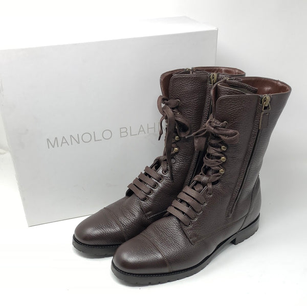 Manolo Blahnik Brown Leather 