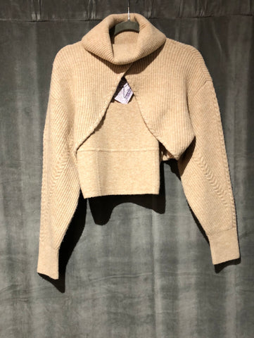 dh NEW YORK Two Piece Cashmere Wool Blend Turtleneck Sweater and Cami