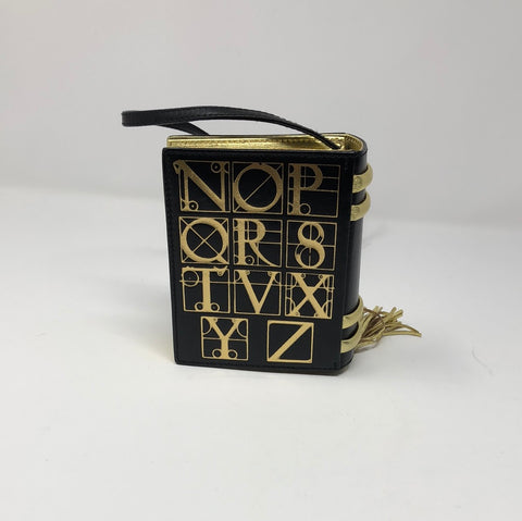 Vintage: Paloma Picassi Black and Gold Alphabet Mini Bag