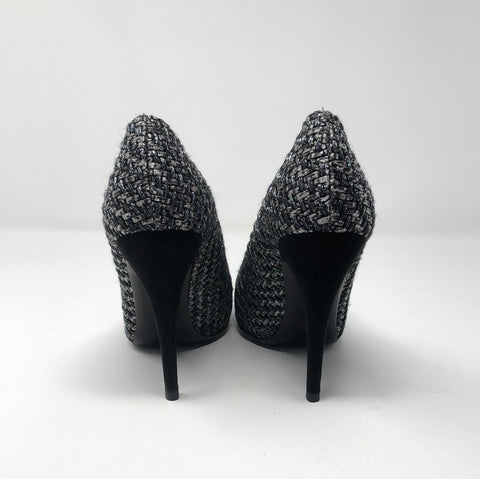 DEVI KROELL Woven Greys Rounded Toe Pump