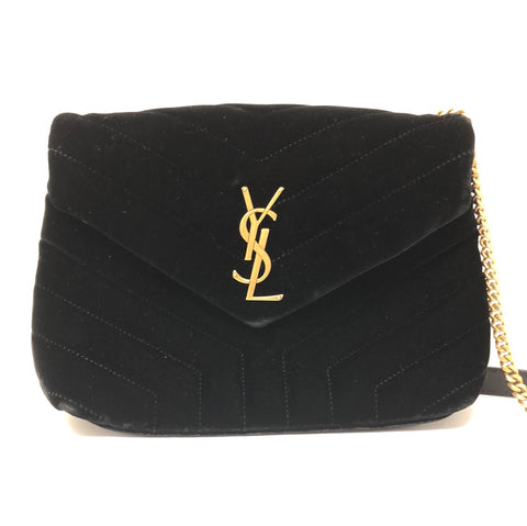 YSL Black Velvet LouLou CrossBody Bag