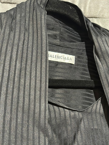 Balenciaga Black Silk Oversized Blouse with Pussy Bow