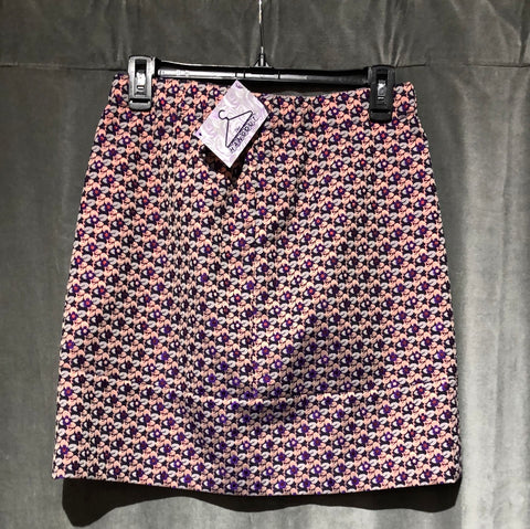 Maje Purple and Pink Jacquard Mini Skirt