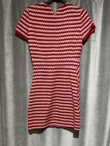 Maje Red Tweed Knit Fit and Flare Short Sleeve Dress The Hangout Maje Red Tweed Knit Fit and Flare Short Sleeve Dress The Hangout