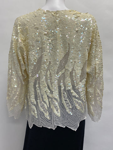 Vintage: Sequin and Sheer Beaded Blouse