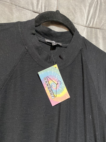 James Pearse Black Short Sleeve Cotton Dress