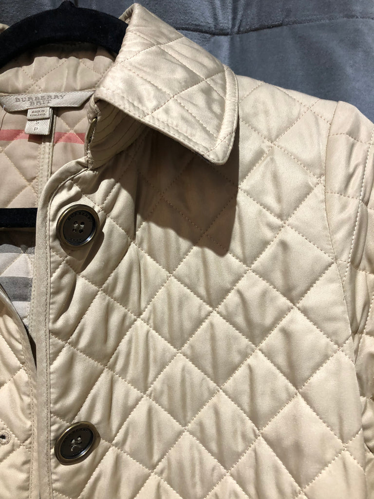 BURBERRY BRIT Tan Quilted Button Jacket