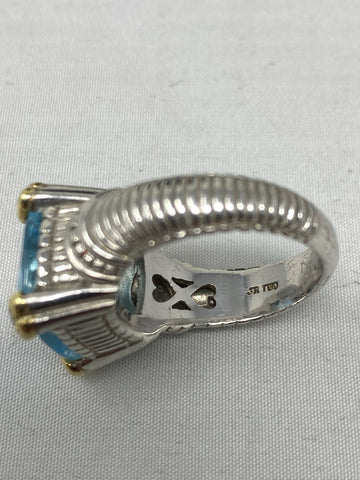 Judith Ripka Ring with Light Blue Stone Diamonds