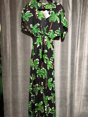 Cooper & Ella Short Sleeve Palm Tree Cover Up Maxi