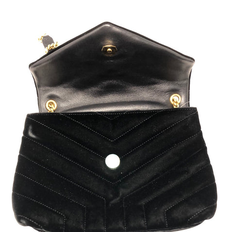 YSL Black Velvet LouLou CrossBody Bag