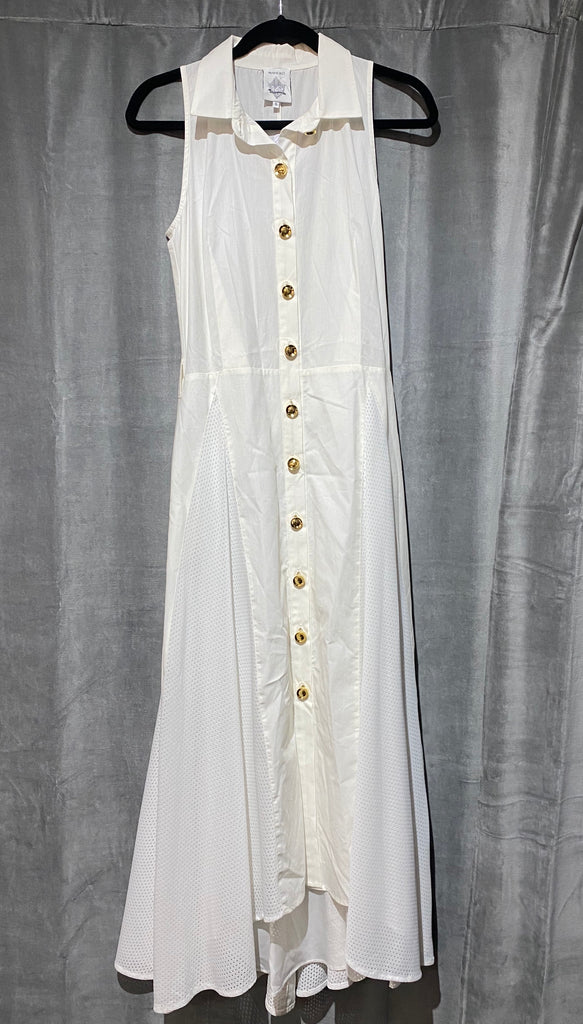 Manolo 'heart made quality' White Collared Cotton button Down Maxi Dress