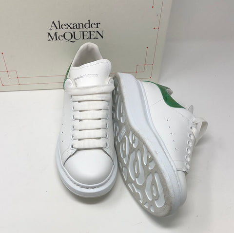 Alexander McQueen White and Green Croc Back
