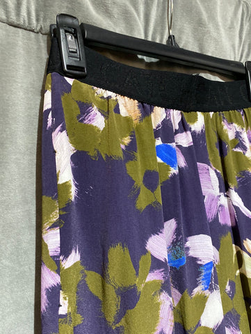 Dorothee Schumacher Purple Floral Painted Slit Maxi Skirt