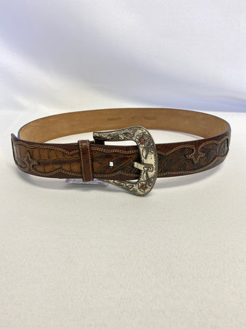 Roberto Cavalli Brown Leather Belt