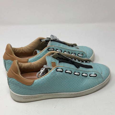FADRICE TARDIEU Light Blue PYTHON Zip Top Sneaker