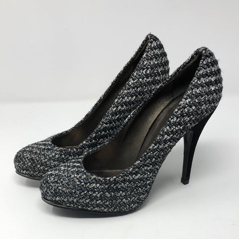 DEVI KROELL Woven Greys Rounded Toe Pump