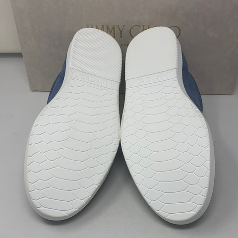 Jimmy Choo Medium Blue Suede Sneaker with Silver Stars