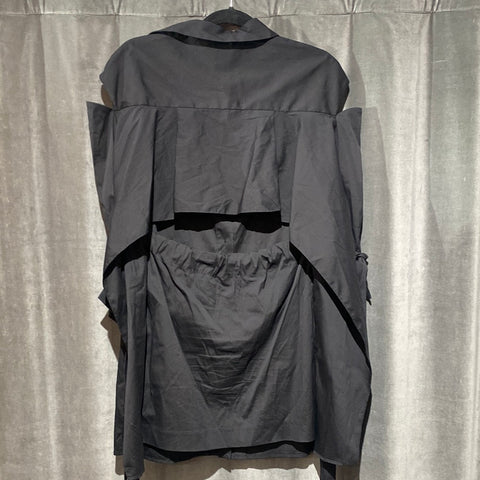 Milly Black Open Back Shirt Dress with Shoulder Cutout