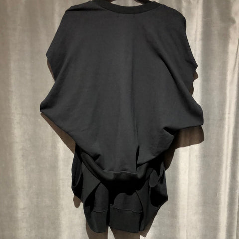 Undercover Jun Taka Hashi Black Cold Shoulder Cutout Sweatshirt Dress