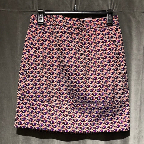 Maje Purple and Pink Jacquard Mini Skirt