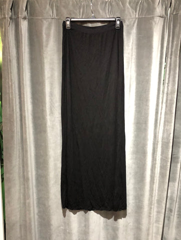 Kimberly Ovitz black elastic waist cotton maxi skirt