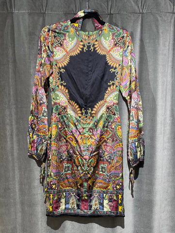 Trisha Paterson Limited Edition Silk Printed Long Sleeve Mini Dress