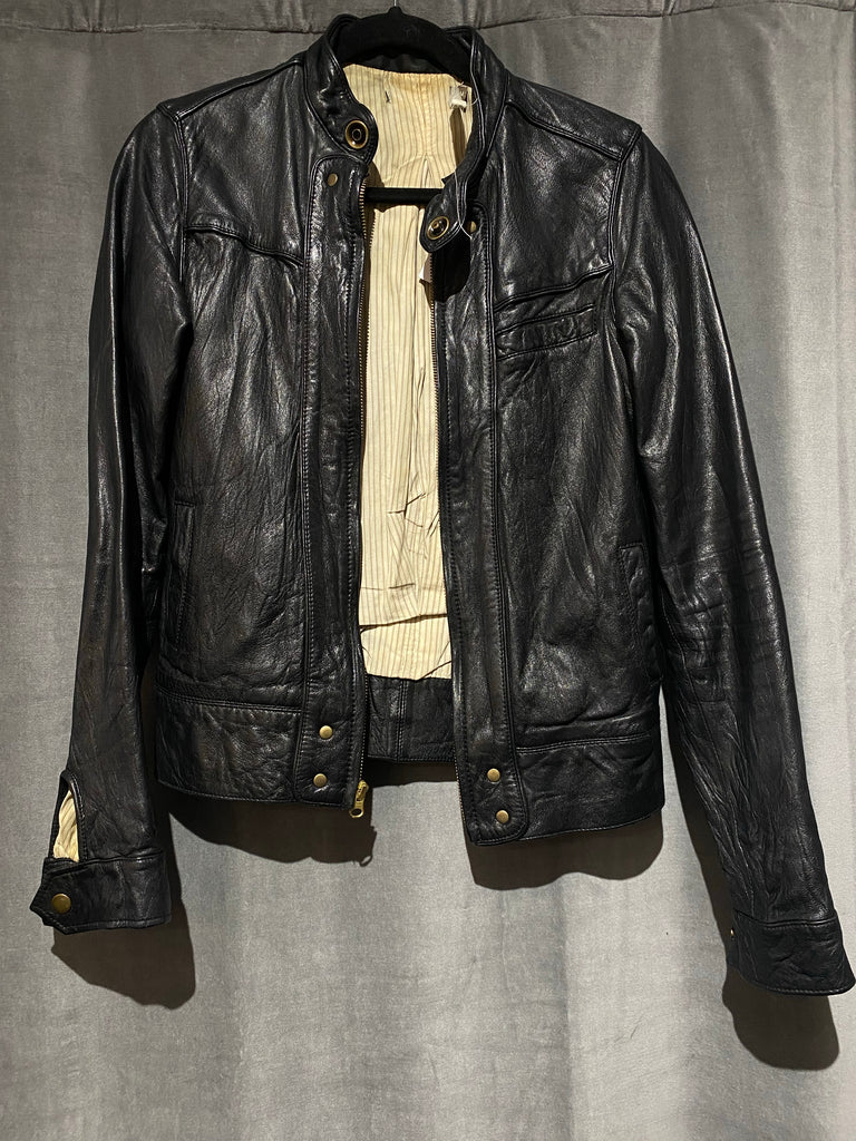 Mike & Chris Black Leather Moto Jacket