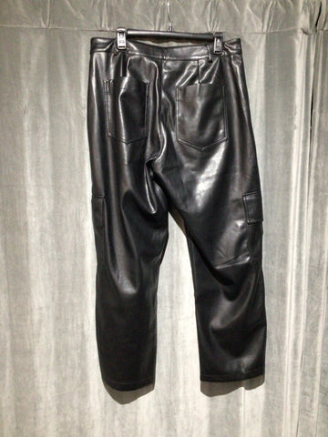 7 For all Mankind Black Faux leather Cargo pant