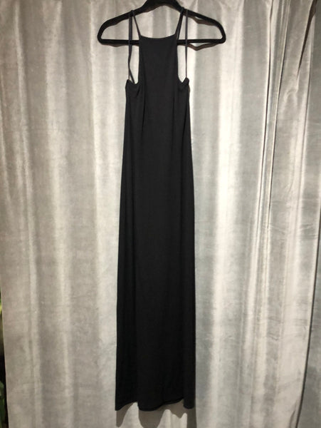 Vintage: Max Studio Black Spaghetti Strap Cotton Maxi Dress