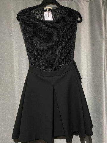 Maje Black Lace Top Sleeveless Fit and Flare Dress
