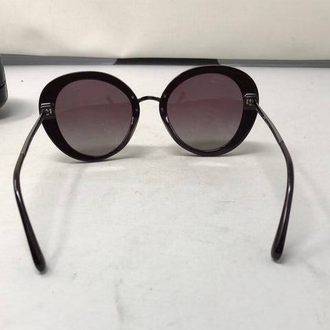 Chanel Polarised Burgundy Plastic Round Sunnies