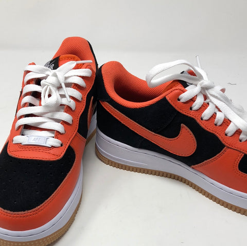 Nike Air Force Black Suede with Orange Leather Check