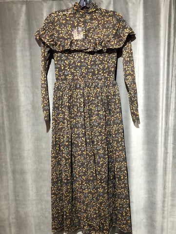 Ganni Sheer Mock Neck Ruffle Mockneck Maxi Dress