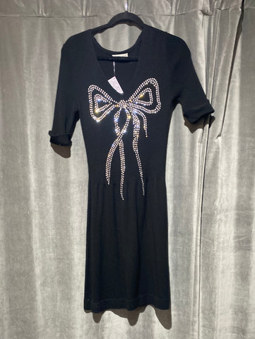 See by Chloe Short Sleeve Sweater Dress with Bow Detail