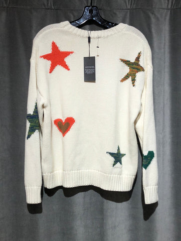 Rails White star and heart print sweater