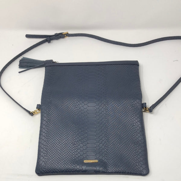 GiGi New York Navy Embossed Leather Crossbody Bag